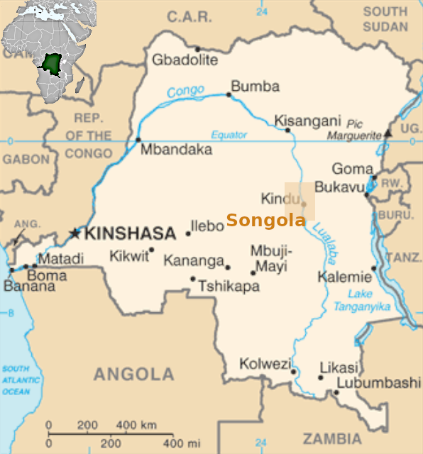Localisation des Songola en Rep. Dem. du Congo